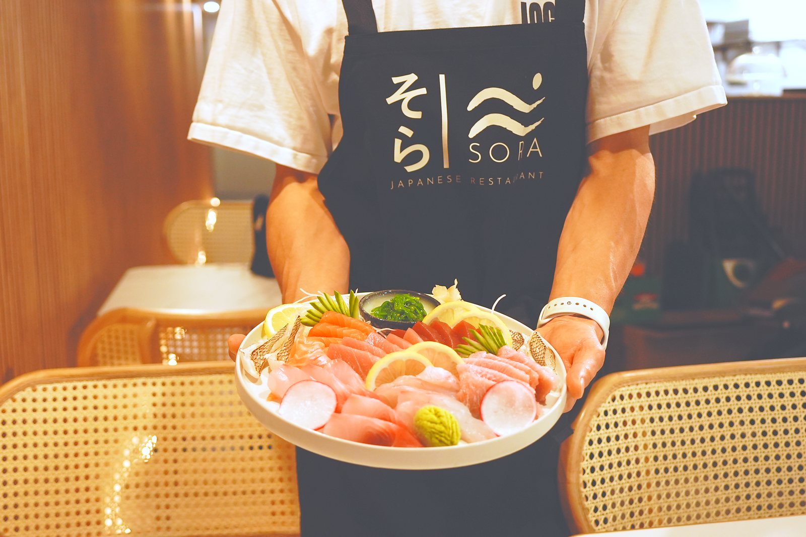 Sashimi platter served at SORA